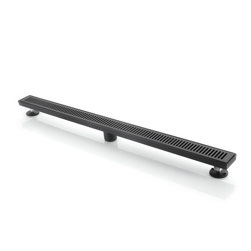 Drain de plancher de douche rectangulaire en acier inoxydable BOann 304 (40 po), Noir