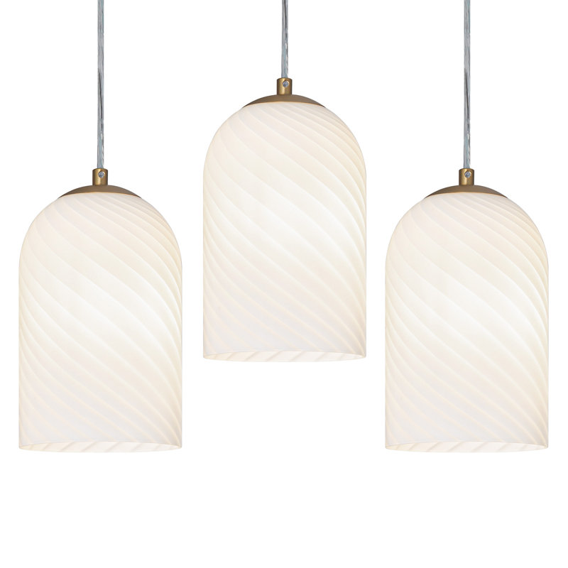 Jaiceon Adjustable Glass Pendant Light Fixtures, Modern Glass Pendant Lighting for Kitchen Island, White