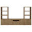 Ensemble de meuble télé et de tour média Mango 3: rangement organisé avec six compartiments, deux tablettes réglables, quatre portes dissimulées, collection Warm Sheen: unités centrales, teinte de finition