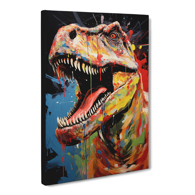 Tyrannosaurus Rex Dadaism - Wrapped Canvas, 50cm H x 35cm W x 3cm D