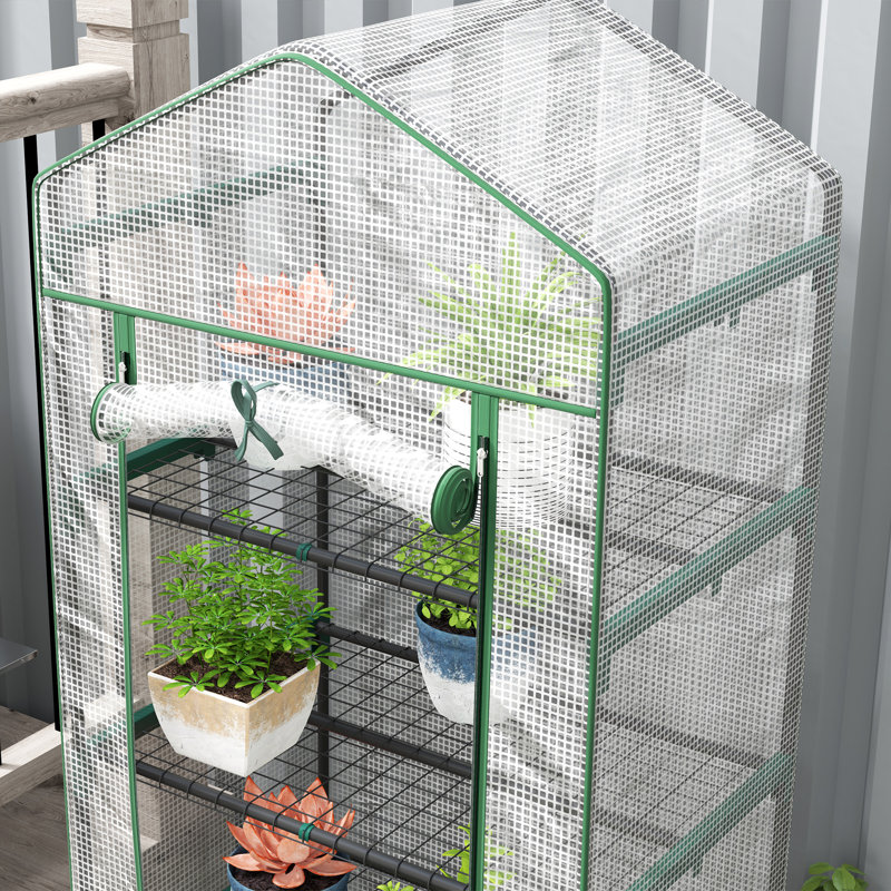 2 Ft W x 1.5 Ft D Mini Greenhouse, Green