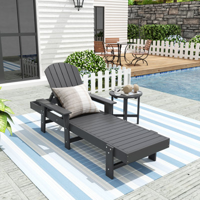 Geoff Outdoor Chaise Lounge with Table
