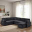 Canapé-lit modulaire convertible avec méridienne réversible, poches de rangement et dispositifs de chargement-379542298
