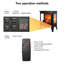 Foyer électrique autoportant à trois côtés avec flamme 3D, télécommande, double, 1400 W, 50 000 heures à DEL, sortie d'air par le bas, petite flamme de 21 po et approuvé UL, haute puissance, portatif longue durée