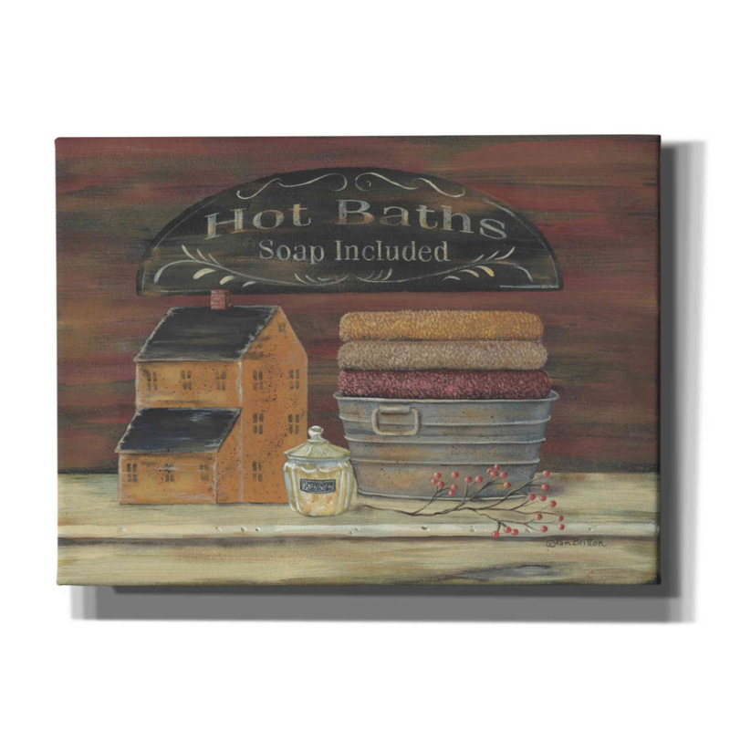 «Hot Bath» par Pam Britton, art mural sur toile, H 40 po x l 54 po x P 1,5 po