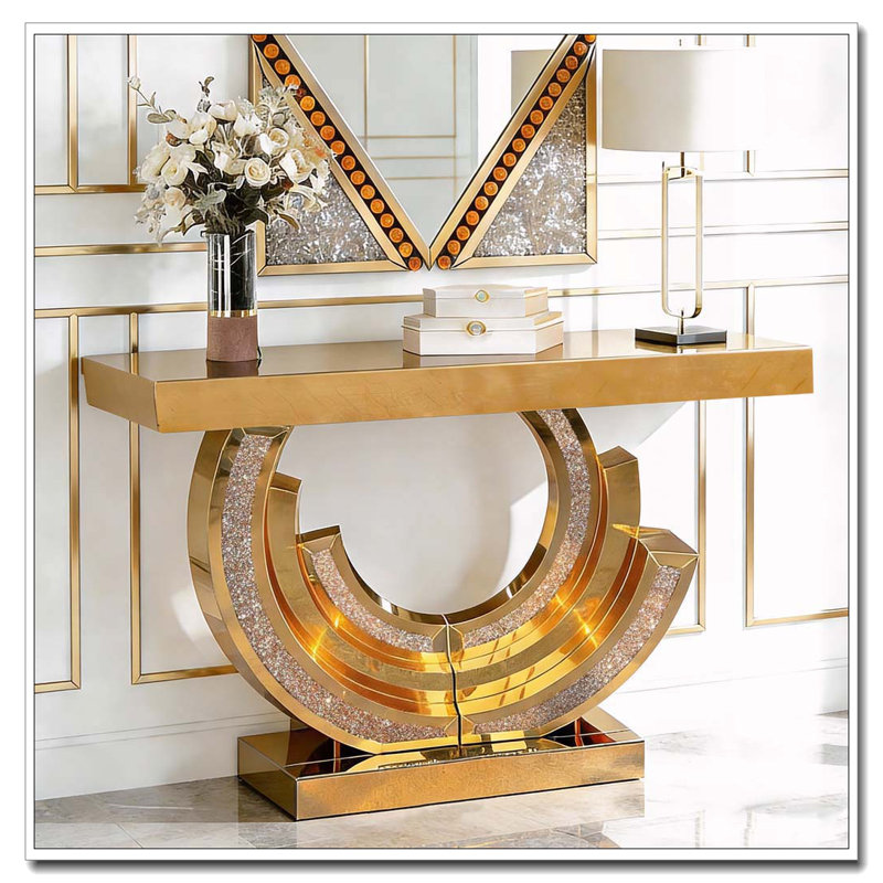 Console à miroir avec hall d'entrée, Brun