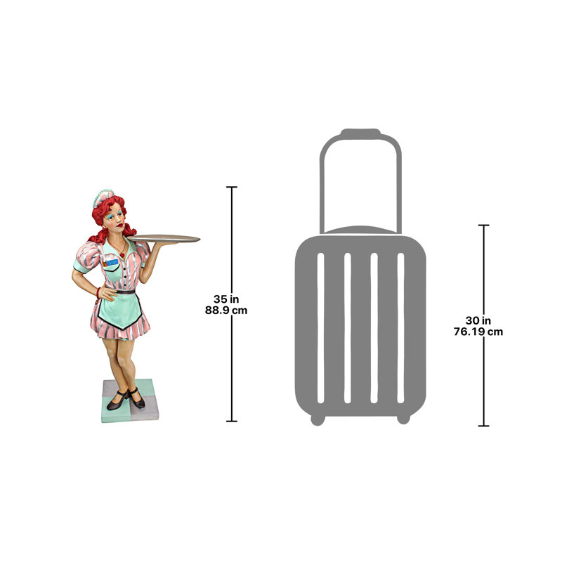 Retro Rosie Diner Dame Serving Table Statue