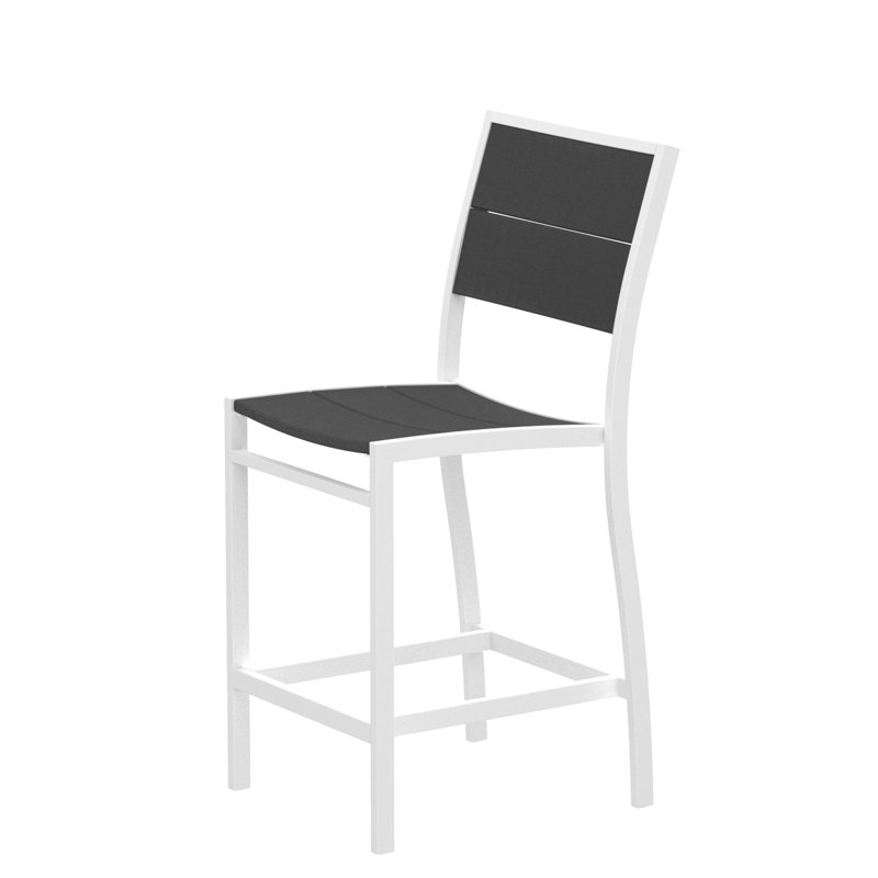 Chaise d'appoint POLYWOOD Surf City, Blanc texturé / Pierre angulaire