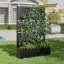 Support pour plante en fer noir avec roues - H 73 po x P 16 po x L 47 po, conception modulaire autoportante, ensemble 1 pièce