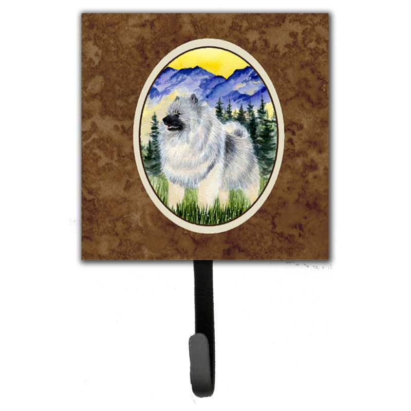 Porte-laisse keeshond et crochet mural