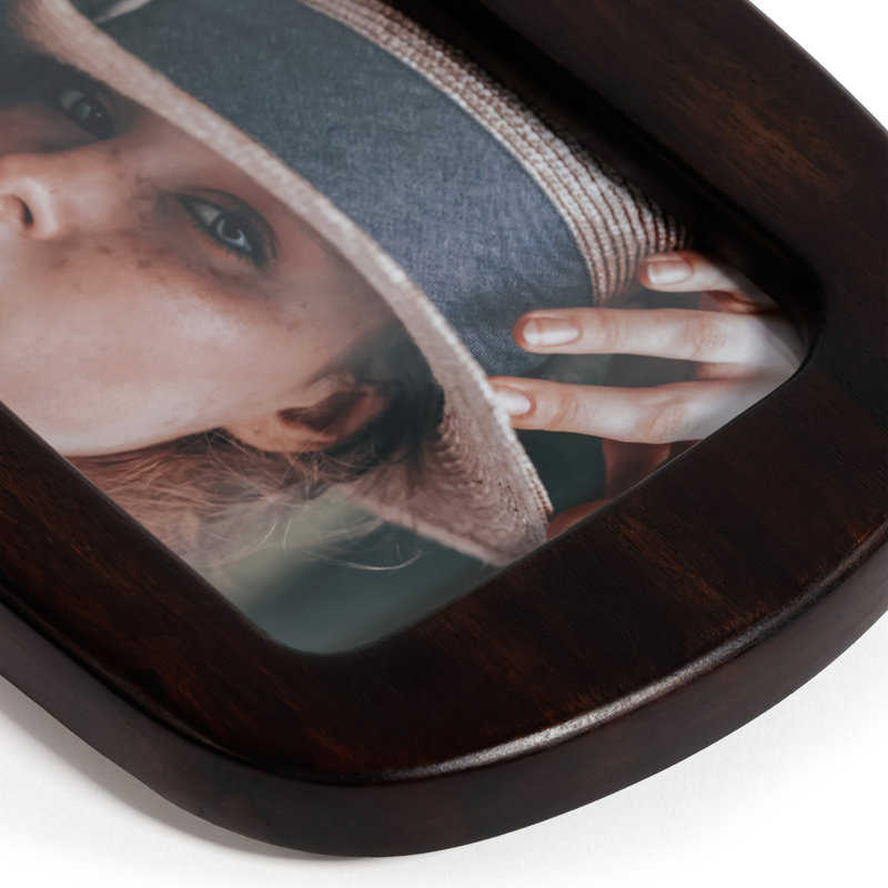 Cadre photo en bois d'acacia foncé, 4 po x 6 po