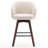 Allis Mid-Century Modern Chenille Fabric Counter Stool, Upholstered Swivel Barstool With Wood Legs, Counter Height Stool with Wingback, Footrest, For Kitchen Island Bar Counter, Beige, Single-1858234491-1855512861