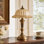 Lampe de table en laiton à double tête