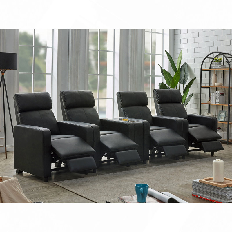 Chaise rembourrée 4 places avec console en coin