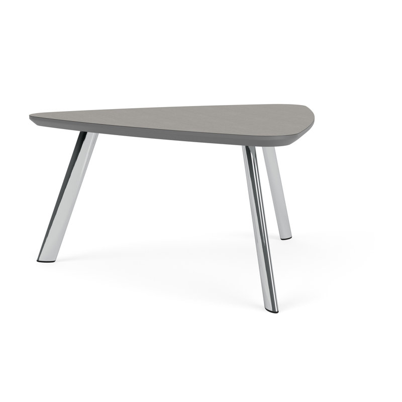 Willow Lounge Reception Conversational Table Steel Legs High Pressure Laminate Top, Chrome, Sarum Twill