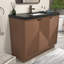 Meuble-lavabo autoportant 41,7 po Monterey + lavabo en acrylique noir renforcé (portes à gauche)-983784066