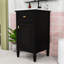 Meuble-lavabo en bois avec tiroir de rangement, tablettes et lavabo-1991207765