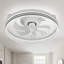 Ventilateur de plafond encastré blanc moderne de 20 po avec lumière DEL et télécommande, commande APP, ventilateur réversible à 6 vitesses pour la chambre à coucher-803971360