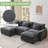 Praylow 120" W Modular U-Shaped Sectional Sofa with Two Ottomans-1656913612