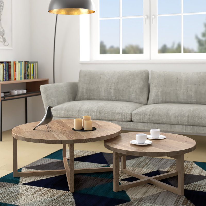 Solid Wood Frame Coffee Table, H90 x L90 x W38cm