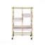 Gold & White Washed Finish Serving Cart