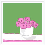 Rose Vase In Green Giclee Print by Dana Gibson