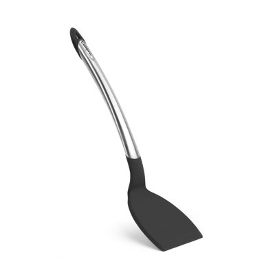 Cuisipro Silicone Turner, Black, Heat and Stain Resistant, Dishwasher Safe, 32cm