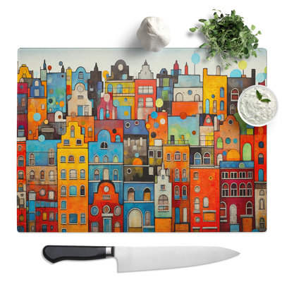 Amsterdam Colour Field  Glass Chopping Board