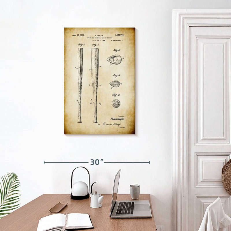Streamlined Baseball Bat Ladarrin, 30" H x 20" W