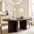Mez Dining Table, 78 Inch Rectangular Top, Double Pedestal Base, Ebony Black