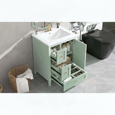 Meuble-lavabo de salle de bain de 24 pouces avec rangement