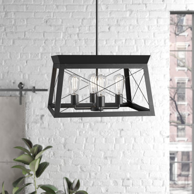 Lustre carré de style lanterne à 4 lumières Uschi