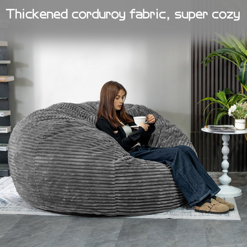 Giant  Faux Fur Bean Bag Chair, 29.52" H x 32.5" W x 47.24" D