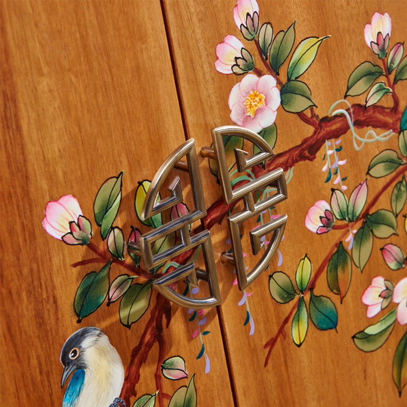 Two-door, two-drawer painted accent cabinet