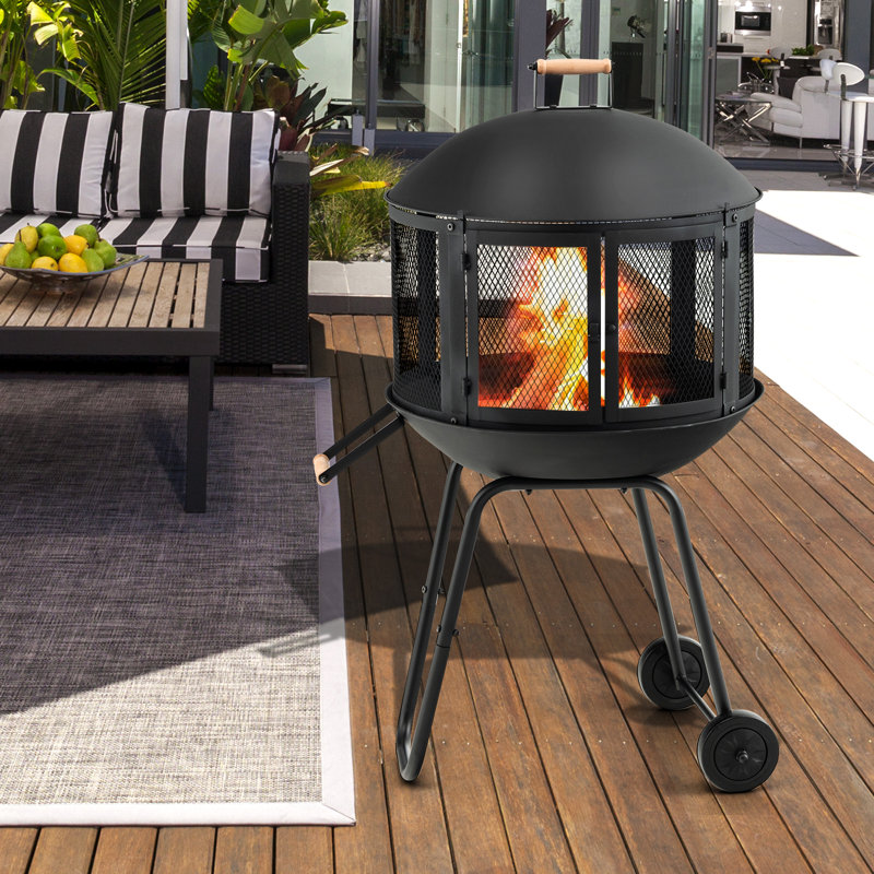 Lauver Round Steel Wood Burning Smokeless Fire Pit