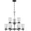Lustre à niveaux ombrés 9 lumières Fleischmann