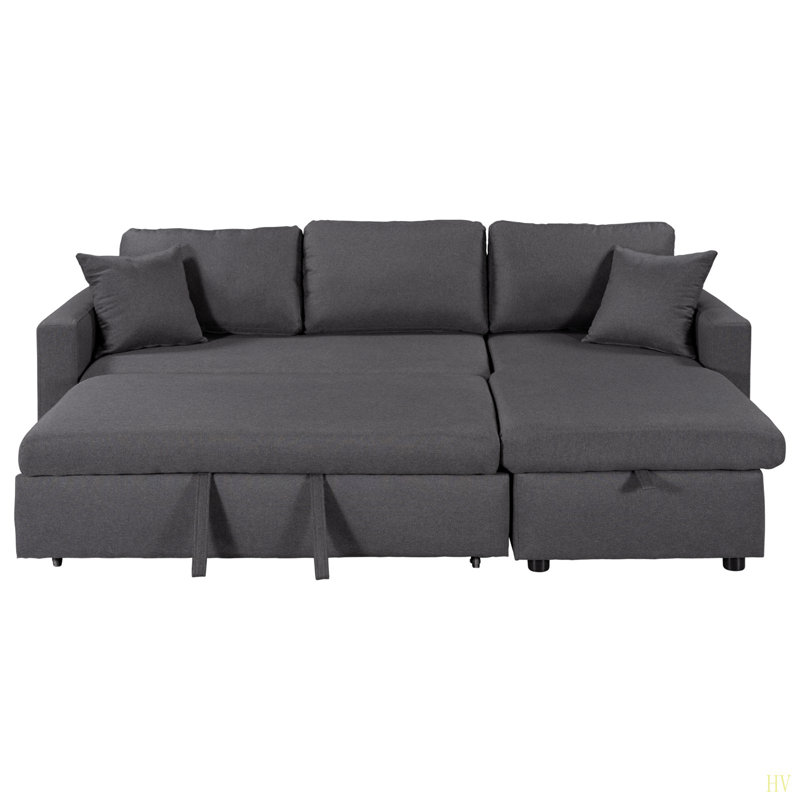 Canapé-lit modulaire avec rangement 87,44 po et 2 coussins décoratifs