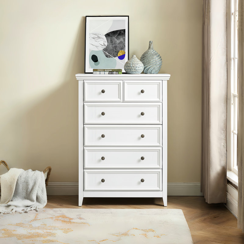 Commode de rangement 6 tiroirs blanc