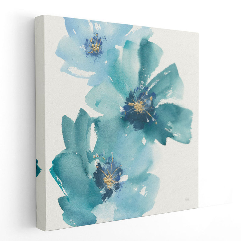 «Teal Cosmos IV», reproduction d'art sur toile, H 12 po x l 12 po