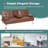Maggie Twin 66'' Faux Leather Convertible Sofa-1687317401