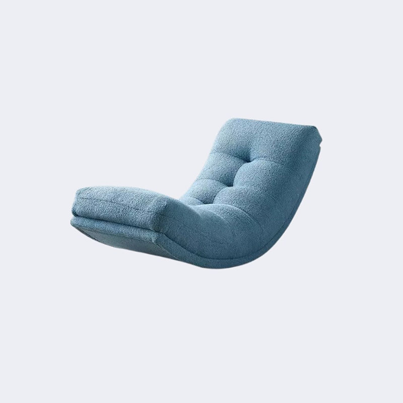 Chaise berçante en velours crème, Bleu