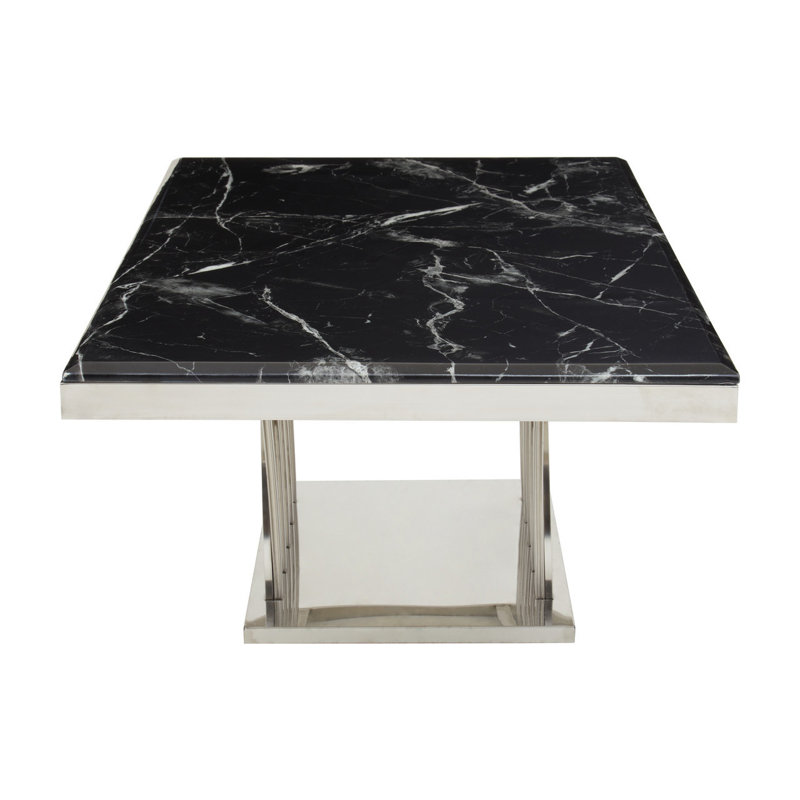 Harlee Coffee Table, Silver, Black