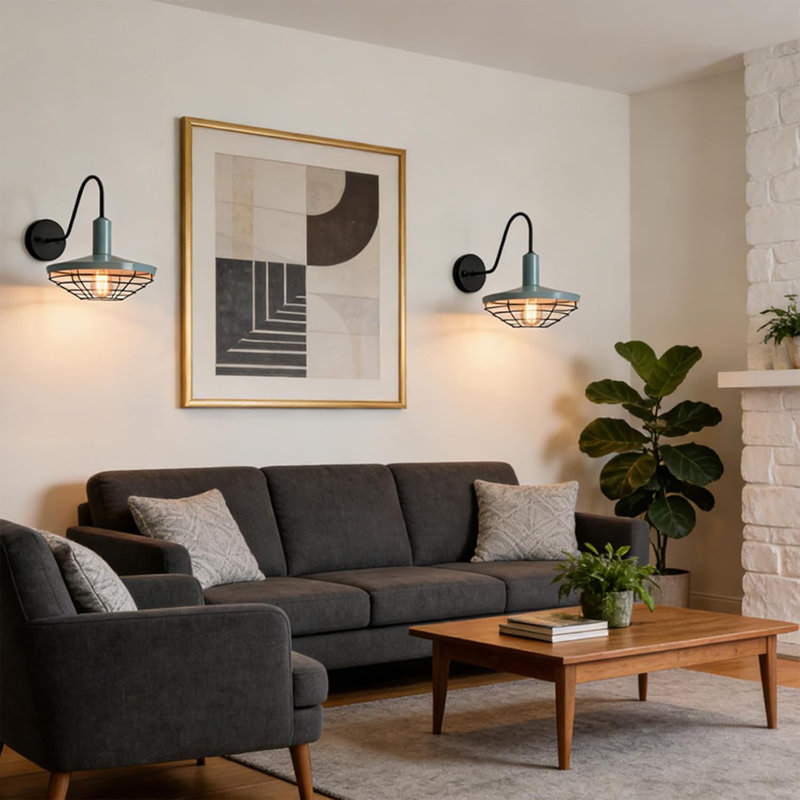 Applique murale moderne avec cage grillagée, Vert clair