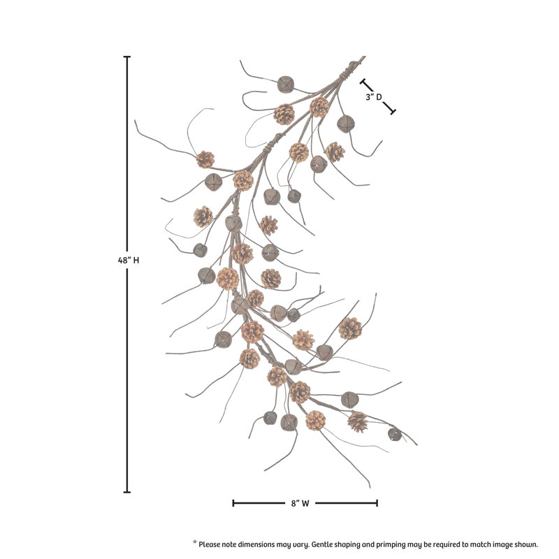 48" Rustic Bell Cone Garland