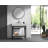 30" Natural Carrara Marble Console Bathroom Vanity with Sink, Black Stainless Steel Frame and Glass Shelf-1208127022-1232766892