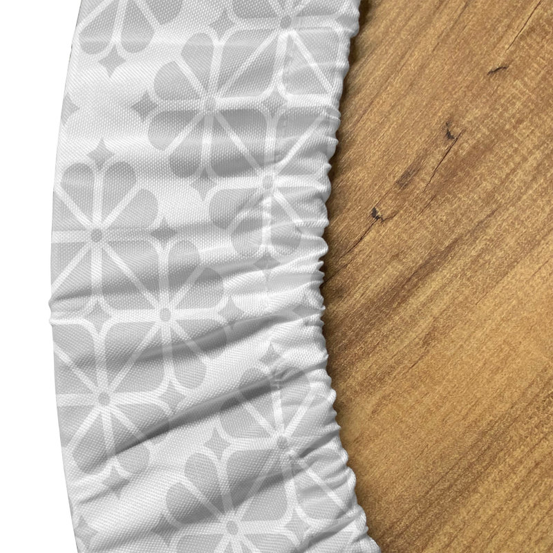 Ambesonne Modern Fitted Round Tablecloth White Pearl, 67.72" Round