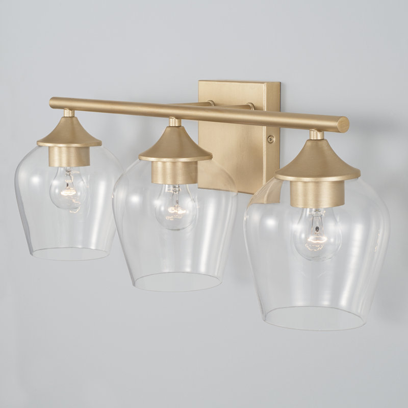 3 - Light Dimmable Vanity Light, Soft Gold
