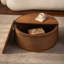 Table basse en rotin Boho-Chic avec couvercle de rangement amovible, aucun assemblage requis