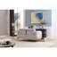 Causeuse de style moderne faite de bois et d'accents dorés en gris-1701836587
