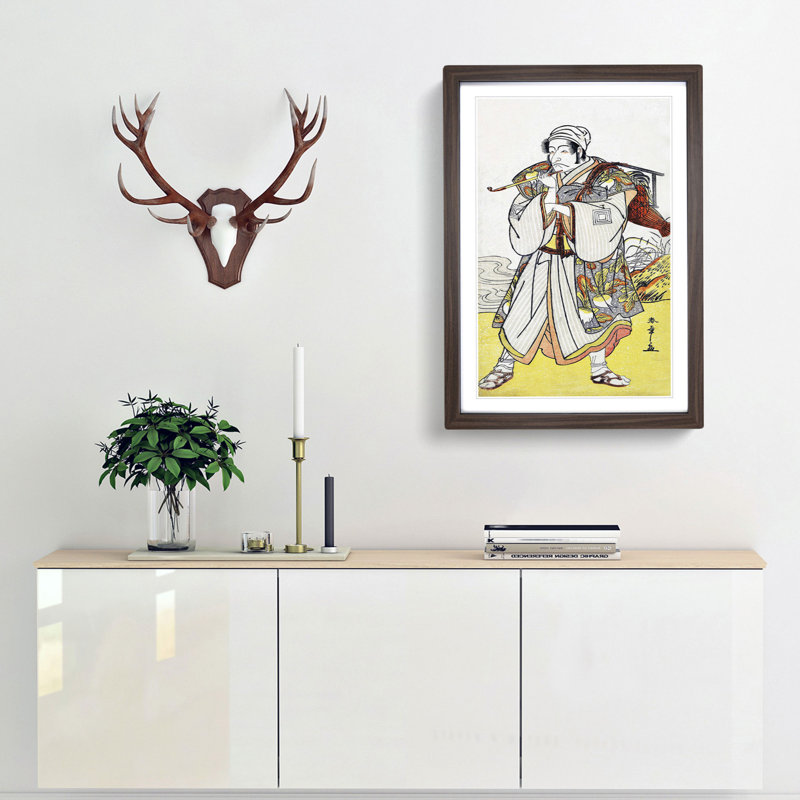 The Actor Danjuro III by Katsukawa Shunsho - Picture Frame Art Print, 65cm H x 48cm W x 2cm D, Walnut Framed